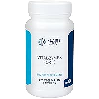 Klaire Labs Vital-Zymes Forte - Bromelain, Microbial & Plant Digestive Enzyme Blend to Support Digestion & Help Breakdown of Proteins, Fats, Carbs, Sugars, Fibers, Gluten & Casein (120 Capsules)