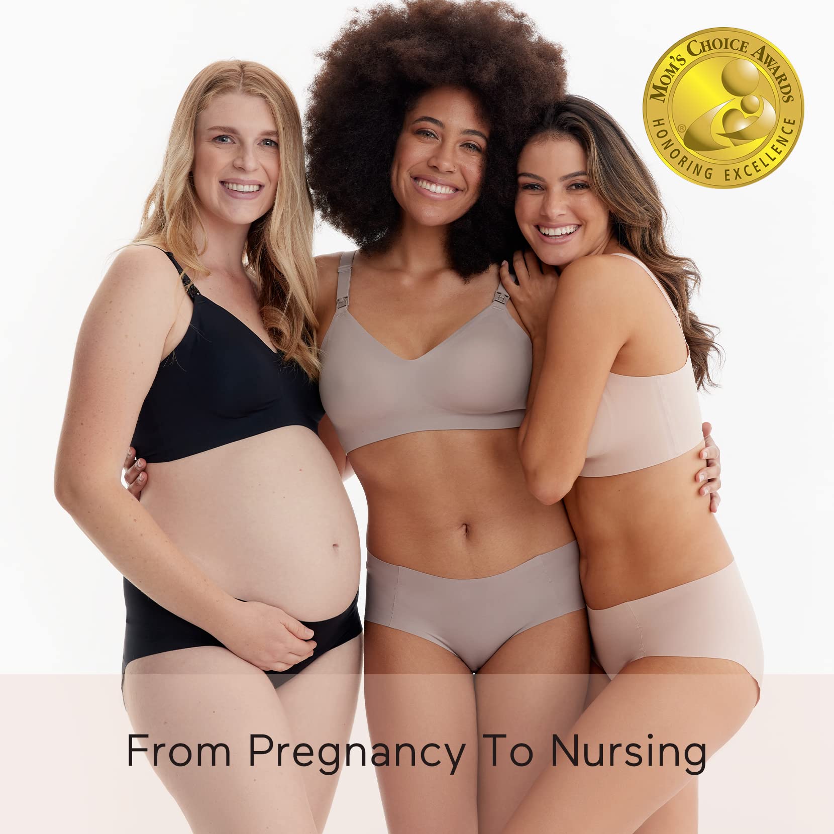 Momcozy Nursing Bras for Breastfeeding, YN21 Seamless Ultra Comfort Maternity Bra, Natural Shape, Pregnancy Sleep Bralette