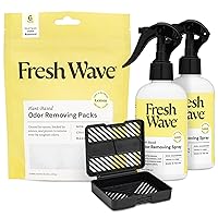 Fresh Wave Lemon Odor Removing Packs and Sprays Bundle: (2) 8 fl. oz. Sprays, (1) 6ct Packs and Pod Combo
