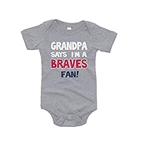 NanyCrafts' Grandpa Says I'm a Braves Fan Baby Bodysuit, Baby Braves Fan