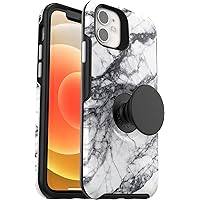 OtterBox + Pop Symmetry Series Case for iPhone 12 Mini (NOT 12/Pro/Pro Max) Non-Retail Packaging - White Marble