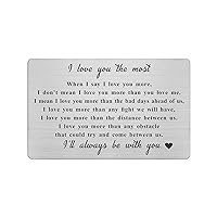 Laluminter When I Say I Love You More Wallet Card, Men Gifts for Birthday Husband, Anniversary Engraved Card for Him, Just Because Presents, Fathers Day
