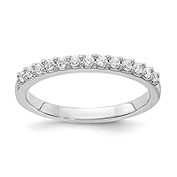 Jewels By Lux Solid 14k White Gold 1/4 carat Diamond Complete Wedding Ring Band Available in Sizes 6 to 10 (Band Width: 2.1 mm)
