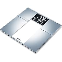 Beurer BF70 Body Fat Scale, Weight, Water & More, Smart Digital Scale for Full Body Analysis, BMI & Calorie Display, App Sync via Bluetooth, User Recognition, 8 Memory Spaces, Grey