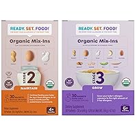 Ready Set Food! | Stage 2-30 Days + Stage 3 – 30 Days| Early Allergen Introduction Mix-ins for Babies 4+ Mo | Top 9 Allergens (Peanut, Egg, Milk, Cashew, Almond, Walnut & more) | Organic