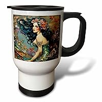 3dRose Cassie Peters Digital Art - Beautiful Mermaid Collage - Travel Mugs (tm-385428-1)