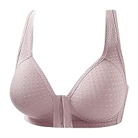 Women's Front Closure Bra Push Up Wirefree Bras for Women Comfort Everyday Bralette Solid No Rims T-Shirt Bras