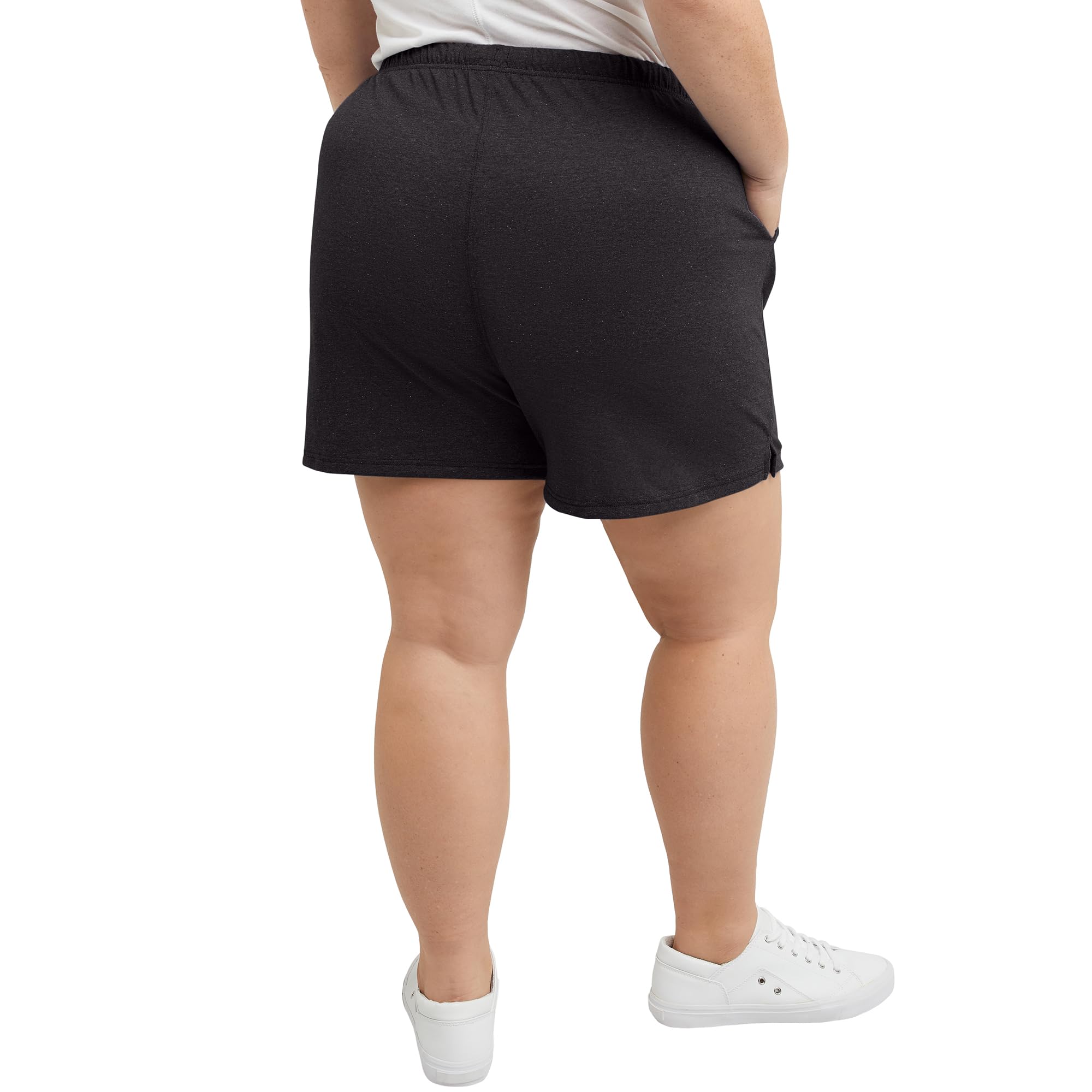 Hanes Women's Originals Tri-Blend Pockets, Lightweight Jersey Shorts, 2.5