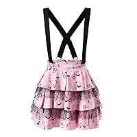 Littleforbig Pleated Overall Ruffle Tiered Skirt Romper - Goth Princess Jumper Skirt