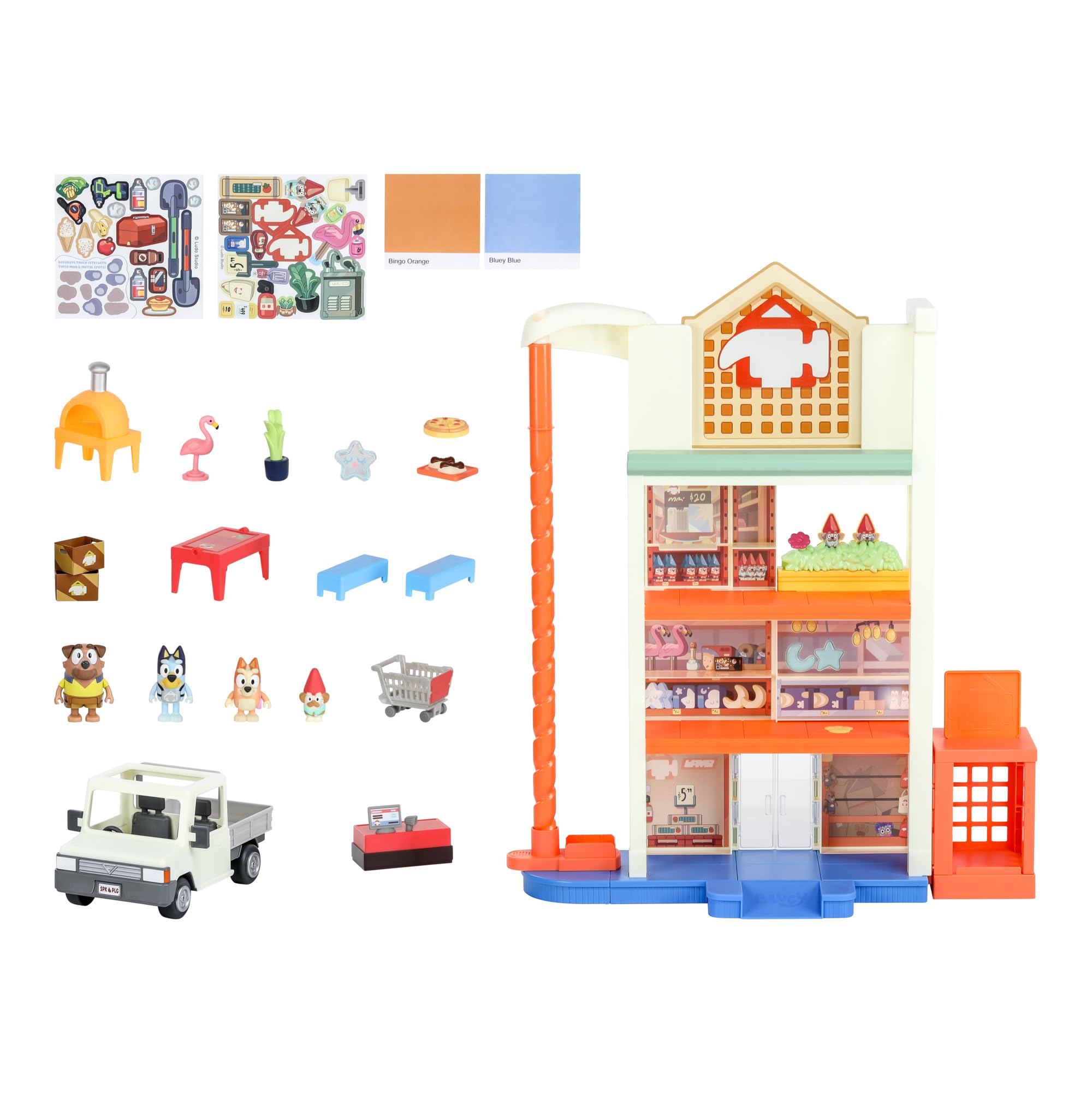 Bluey Hammerbarn Shopping Center Mega Set, 4 Level, 22