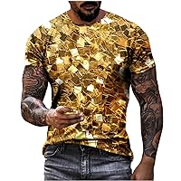3D Printed Shirt for Men Funny Geometric Graphic Short Sleeve T-Shirt Summer Casual Tees Novelty Hip Hop Streetwear