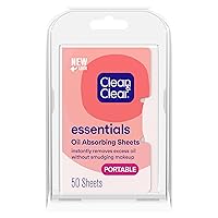Clean & Clear Oil Absorbing Facial Sheets, Portable Blotting Papers for Face & Nose, Blotting Sheets for Oily Skin to Instantly Remove Excess Oil & Shine, Absorbing Blotting Papers, 50 ct (Pack of 6)