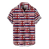 Mens 1776 Independence Day Hawaiian Shirt Short Sleeve Regular Fit Mens Patriotic Graphic Shirts Hawaii Shirt