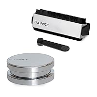 Fluance Vinyl Record Accessory Kit with Record and Stylus Anti-Static Carbon Fiber Brushes and Record Weight (VB52RW02)