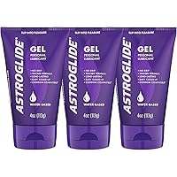 Astroglide Water Based Lube (4oz), Gel Personal Lubricant, Stays Put with No Drip, Sex Lube for Long-Lasting Pleasure for Men, Women and Couples (Pack of 3)