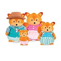Li'l Woodzeez Fox Family Set – Tippytail Foxes with Storybook – 5pc Toy Set with Miniature Animal Figurines – Family Toys and Books for Kids Age 3+