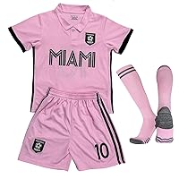 Soccer Football Jersey No.10 for Kids Boys Girls Youth Soccer Jersey with Socks,Jersey Shirt Gift Set