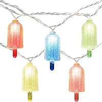 Summer Popsicle Ice Cream LED String Lights, 8.5ft Decorative Indoor Hanging String Lights with 10 Colorful Popsicle Lights, Plug in LED Fairy Light String for Beach Party Birthday Holiday Decor