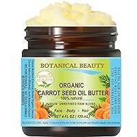 ORGANIC CARROT SEED OIL BUTTER Pure Natural Virgin Unrefined RAW 4 Fl. Oz.- 120 ml for FACE, SKIN, BODY, DAMAGED HAIR, NAILS by Botanical Beauty