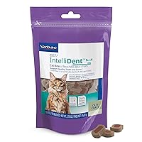 Virbac C.E.T. IntelliDent Cat Bites Dental Care Cat Treats for Healthy Teeth and Gums Fresh Breath Chicken Flavor 90 per Bag