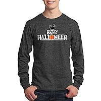 Threadrock Men's Happy Halloween Long Sleeve T-Shirt