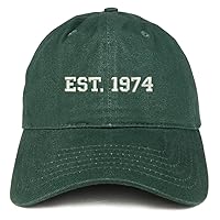 Trendy Apparel Shop EST 1974 Embroidered - 50th Birthday Gift Soft Cotton Baseball