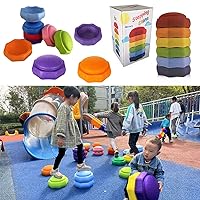 Balance Stepping Stones for Kids and Also a Stacking Blocks Toy, Balance River Stones for Promoting Children's Coordination Skills Obstacle Courses Sensory Toys for Toddlers