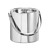 Kraftware Stainless Steel Collection 3 Quart Ice Bucket, Polished Stainless-Steel