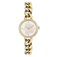 Ted Baker Women's Quartz Stainless Steel Strap, Gold, 12 Casual Watch (Model: BKPMSS2039I), Gold/White