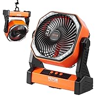 VEVOR 20,000mAh Camping Fan, 8 Inch Battery Operated Fan with LED Lantern, Rechargeable Fan Portable with 4 Speeds, 270°Head Rotation, Outdoor Tent Fan with Hook for Picnic, Barbecue, Fishing, Travel
