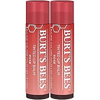 Lip Tint Balm, Mothers Day Gifts for Mom with Long Lasting 2 in 1 Duo Tinted Formula, Color Infused with Deeply Hydrating Shea Butter for a Buildable Finish, Petal Rose (2-Pack)