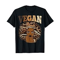 Vegan Afro Woman Black History Month BLM Melanin Vegetarian T-Shirt
