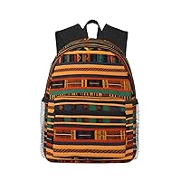 African Weaving Print Casual Backpack,Lightweight Backpack Laptop Backpacks For Men Women,Travel Work Computer Bag
