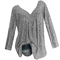 Long Sleeve T Shirts for Women Fashion Floral Printed Tops Fall V Neck T Shirts Casual Pullover Plus Size Blouse Tunic