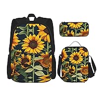 Print 195PCS Backpack Set,Large Bag with Lunch Box and Pencil Case,Convenient,backpack lunch box