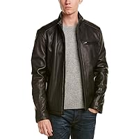 Cole Haan mens Smooth Lamb Leather Moto Jacket