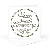 Happy 5 month Anniversary. gold text - Greeting Card, 6 x 6 inches, single (gc_193714_5)