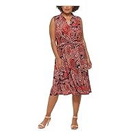 Tommy Hilfiger Women's Collared Twisted Waist Midi Dress