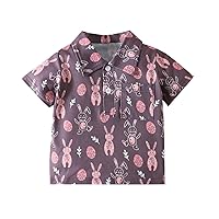 Youth Tee Shirt Toddler Boys Girls Short Sleeve Easter Cartoon Rabbit Printed Kids Tops T Shirt Basketball Short