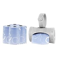 Ubbi On The Go Gray Bag Dispenser and Waste Disposal Bags Refill, Lavender Scented, Baby Savings Bundle