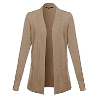Women's Solid Soft Stretch Open Front Knit Cardigan