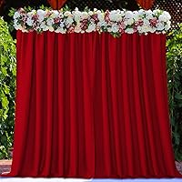 Joydeco Red Backdrop Curtain for Parties, Photography Backdrop Drapes for Christamas Wedding Decorations, Wrinkle Free 5ft x 8ft Set of 2 Panels Curtains with Rod Pockets