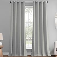 HPD Half Price Drapes Lounge Embossed Grommet Velvet Curtains 96 Inches Long Room Darkening Curtain for Bedroom and Living Room (1 Panel), 50W x 96L, Silver