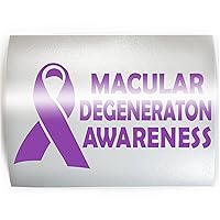 Macular Degeneration AWARENESS Purple Ribbon - PICK YOUR COLOR & SIZE - Vinyl Decal Sticker D