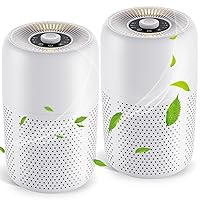 2 Pack TPLMB Air Purifiers for Bedroom,H13 HEPA Filters,Fragrance Sponge for Better Sleep,Portable Air Purifier with Nightlight Speed Control,For Home Living Room,24dB Filtration System,P60 (2, White)