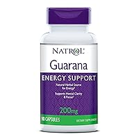 Natrol, Gurana Capsules, Energy Support Dietary Supplement, 200 mg, 90 Count (Pack of 12)
