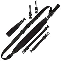 OP/TECH USA Super Classic Combo Optech Camera Strap Kit - Black, Adjustable 25 to 36 inches - Neoprene Camera Strap, DSLR Strap - Convertible Camera Straps for Photographers