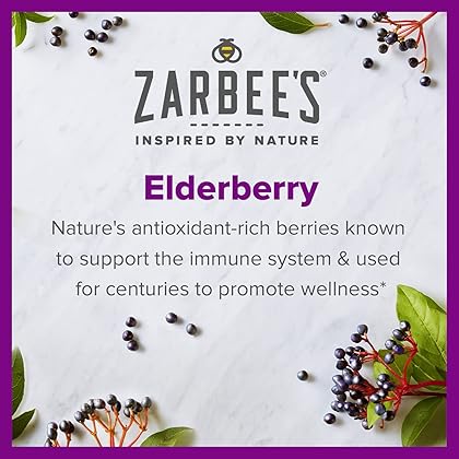 Zarbee's Adult Elderberry Immune Support Gummies, Berry 60ct