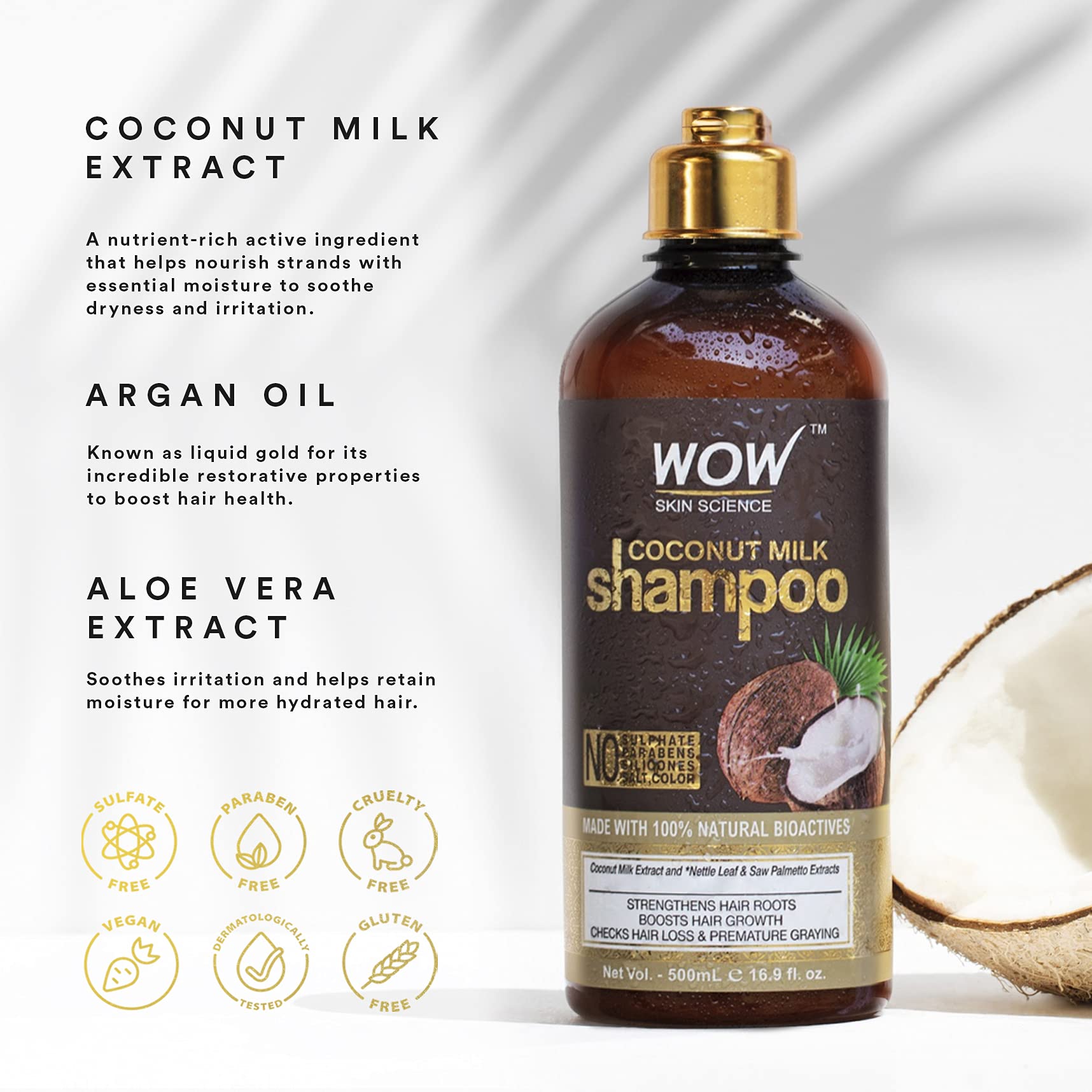 Mua WOW Skin Science Nourishing Coconut Milk Shampoo - Hair Growth Shampoo  - Coconut Oil Milk Shampoo - Curly Hair Shampoo & Wavy Hair Shampoo for Men  & Women - Hydrating Shampoo