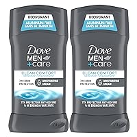 Deodorant Stick Moisturizing Deodorant For 72-Hour Protection Clean Comfort Aluminum Free Deodorant For Men, 3 Ounce (Pack of 2)